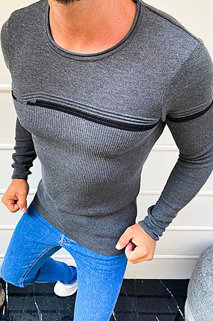Moški klasičen pulover Barva Antracitna DSTREET WX1624