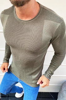 Moški klasičen pulover Barva Kaki DSTREET WX1585