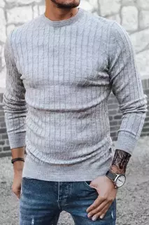 Moški klasičen pulover Barva Svetlosiva DSTREET WX2001