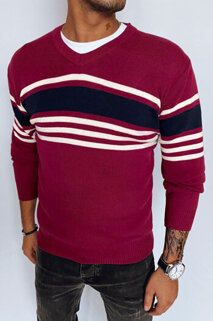 Moški pulover z V izrezom Barva Klaret DSTREET WX2144