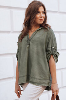 Ženska bombažna srajca DIMA Barva Zelena DSTREET DY0360