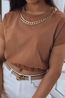 Ženska elegantna bluza FABIANA Barva kamela DSTREET RY1703