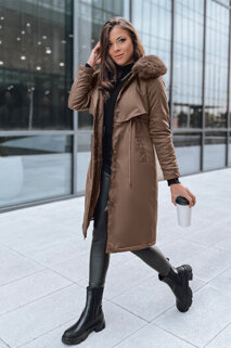 Ženska zimska jakna LUSTER Barva kavna DSTREET TY3956