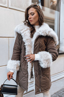 Ženska zimska jakna LUXURY Barva kavna DSTREET TY3932