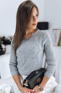 Ženski dolgi pulover SERAFIN Barva Svetlosiva  DSTREET MY1794