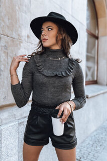 Ženski pulover z ovratnikom NOAH Barva Temno siva DSTREET MY1404