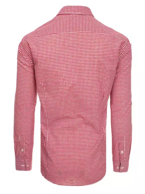 Moška karirasta srajca Barva rdeča-Bela DSTREET DX2122