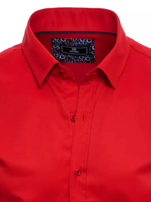 Moška srajca z kratkimi rokavi Barva rdeča DSTREET KX0989