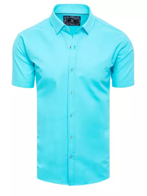 Moška srajca z kratkimi rokavi Barva turkizna DSTREET KX0993