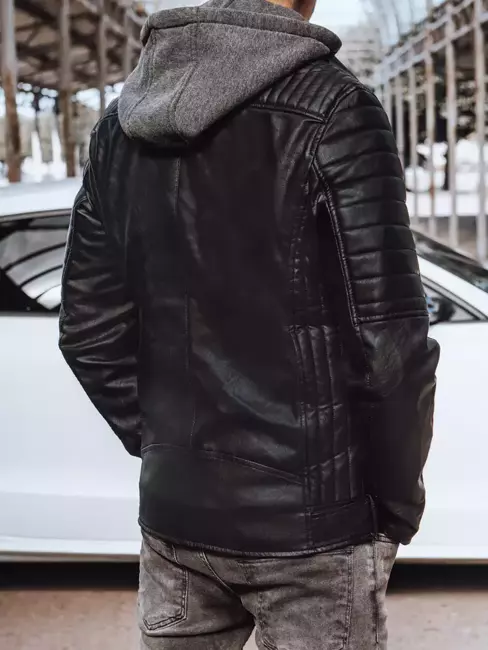 Moška usnjena jakna Barva Črna DSTREET TX4244