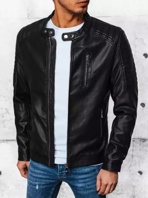 Moška usnjena jakna Barva Črna DSTREET TX4328