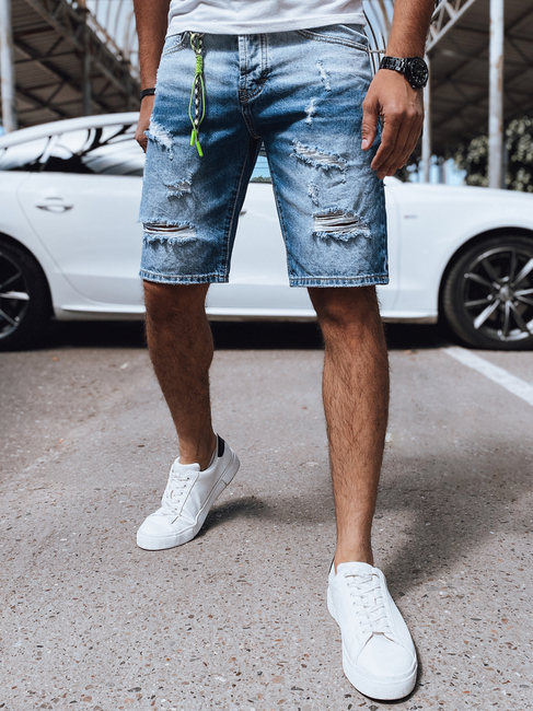 Moške jeans kratke hlače Barva Modra DSTREET SX2165