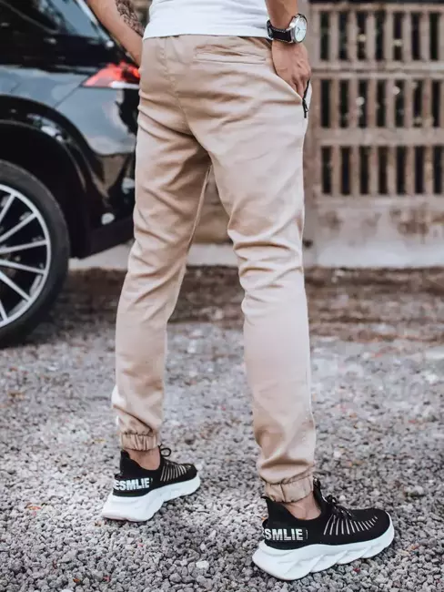 Moške jogger hlače Barva Bež DSTREET UX3306