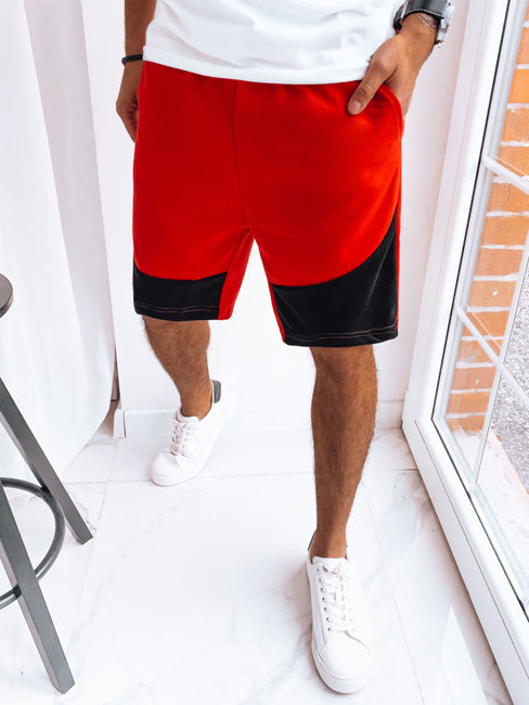 Moške športne kratke hlače Barva rdeča DSTREET SX2247
