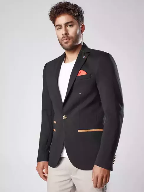 Moški blazer casual Barva Črna DSTREET MX0527