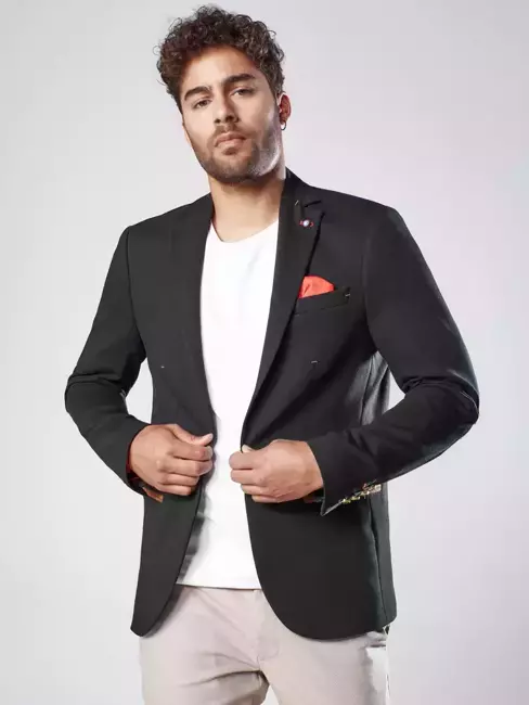 Moški blazer casual Barva Črna DSTREET MX0527