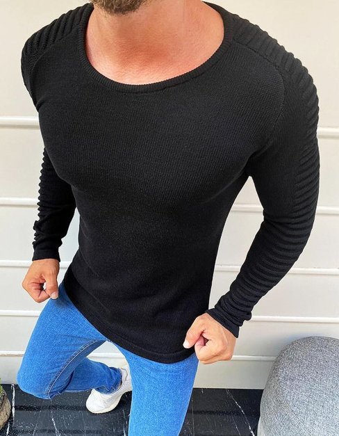 Moški klasičen pulover Barva Črna DSTREET WX1605