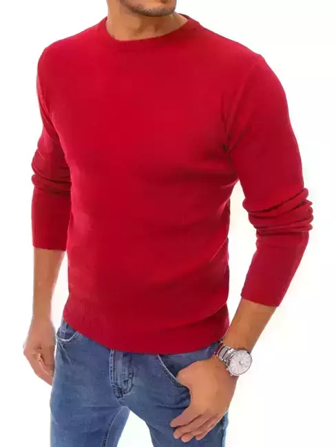 Moški klasičen pulover Barva rdeča DSTREET WX1712