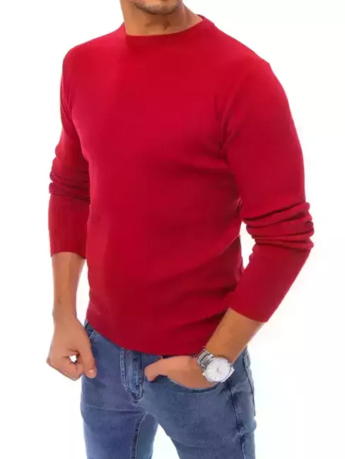 Moški klasičen pulover Barva rdeča DSTREET WX1712