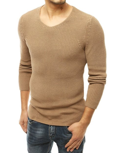 Moški klasičen pulover Barva rjav DSTREET WX1591
