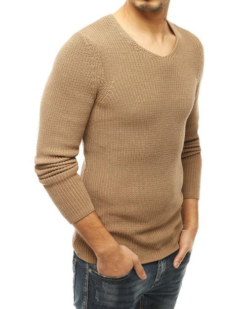 Moški klasičen pulover Barva rjav DSTREET WX1591