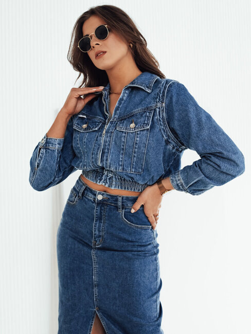 Ženska jeans jakna BLIRNA Barva Modra DSTREET TY4167