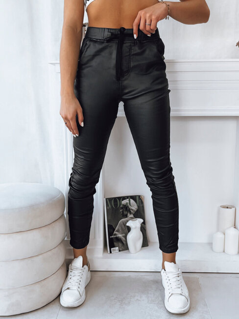 Ženske povoščene hlače LIZZY Barva Črna DSTREET UY1788