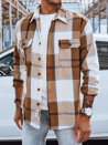 Moška karirasta srajca Barva kamela DSTREET DX2486 _1