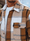 Moška karirasta srajca Barva kamela DSTREET DX2486 _4