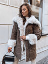 Ženska zimska jakna LUXURY Barva kavna DSTREET TY3932_1
