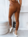 Ženske povoščene hlače LIZZY Barva kamela DSTREET UY1779_2